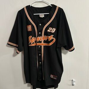 Tony Stewart button up Jersey Joe Gibbs racing Home Depot Jersey Sz LG